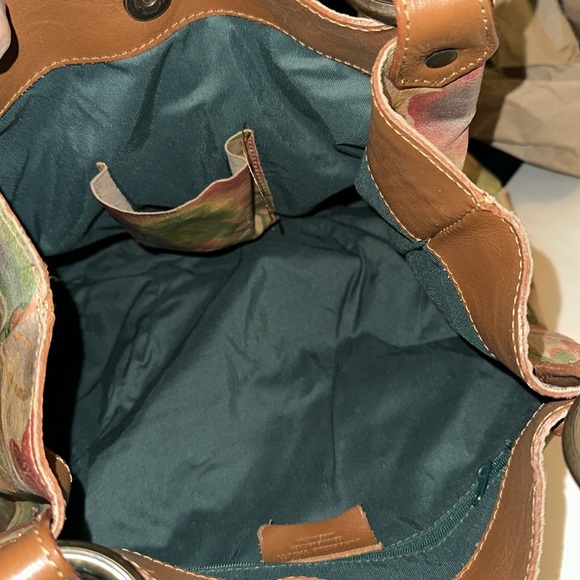 Maurizio Taiuti Bag Floral Print Leather Brown Top Handles Made in Italy MINT - Picture 6 of 6